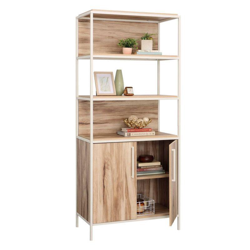 White and Kiln Acacia Adjustable Kids' Storage Bookcase with Doors