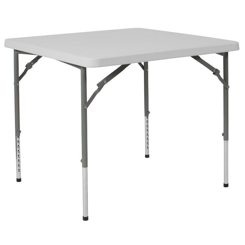 Flash Furniture Parker 2.79-Foot Square Height Adjustable Plastic Folding Table