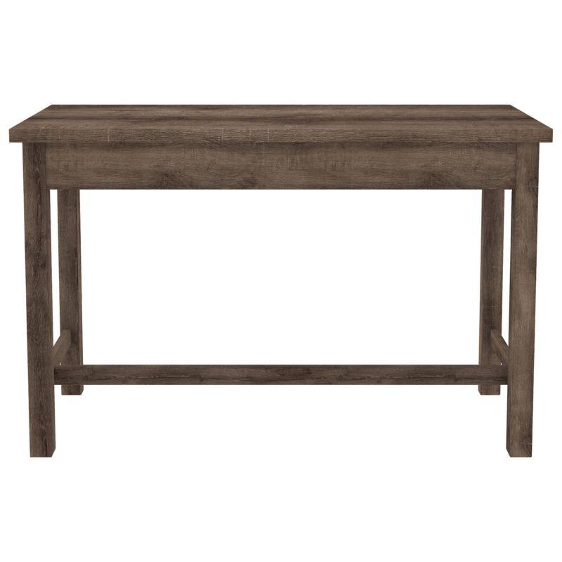 Transitional Weathered Oak Home Office Desk with Dual Drawers