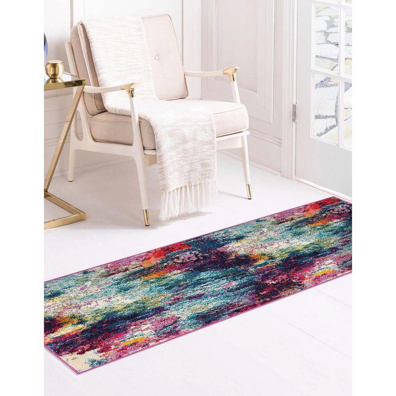 Unique Loom Chromatic Sunset Abstract Indoor Woven Area Rug