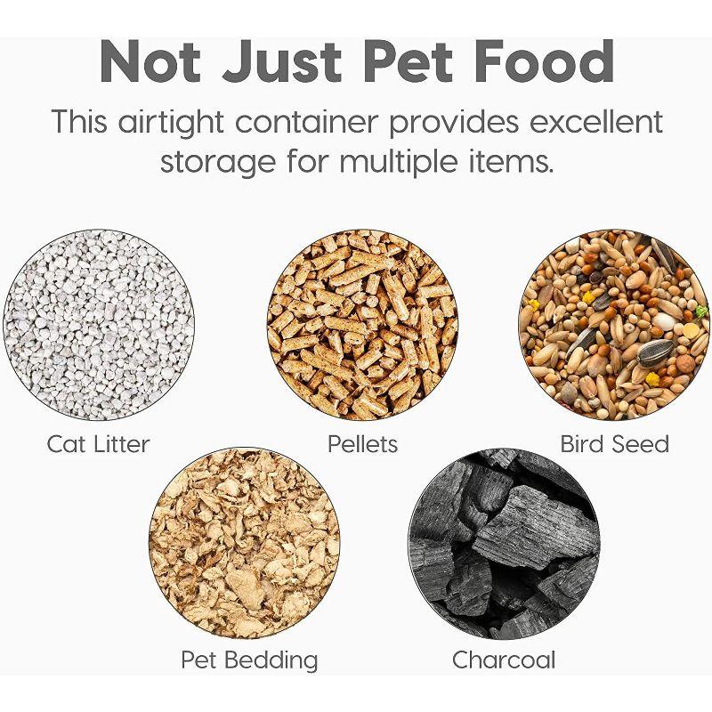 IRIS USA 10 Lbs / 12.75 Qt WeatherPro Airtight Pet Food Storage Container, Clear/Black