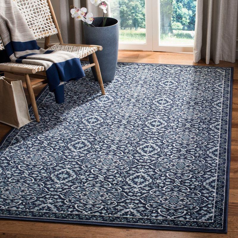 Montage MTG283 Power Loomed Indoor/Outdoor Area Rug - Navy/Ivory - 4'x6' - Safavieh.