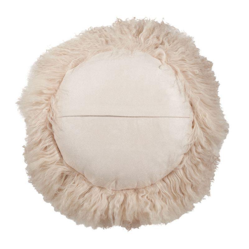 Saro Lifestyle 100% Wool Mongolian Lamb Fur Throw Pillow With Poly Filling