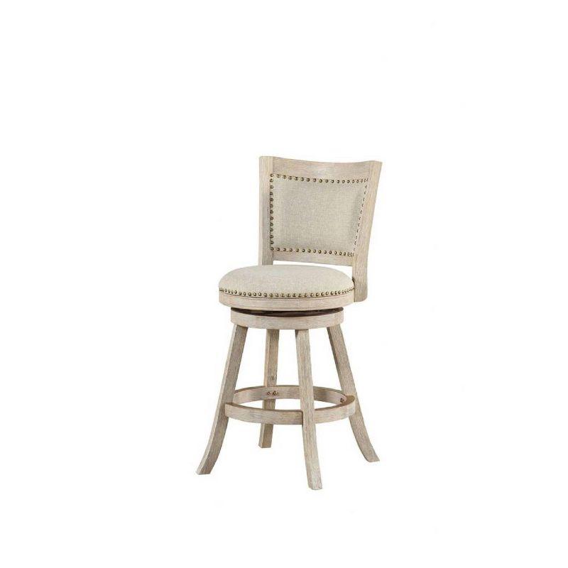 Dovecove Falken Swivel Upholstered Counter Stool with Solid Wood Frame