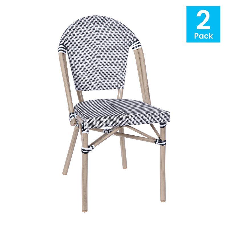 Lavigne Stacking French Chair for Indoor and Outdoor Use with Printed Metal Frame