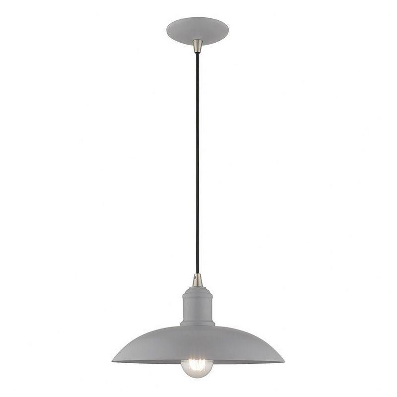 Livex Lighting Metal Shade 1 - Light Pendant in  Nordic Gray