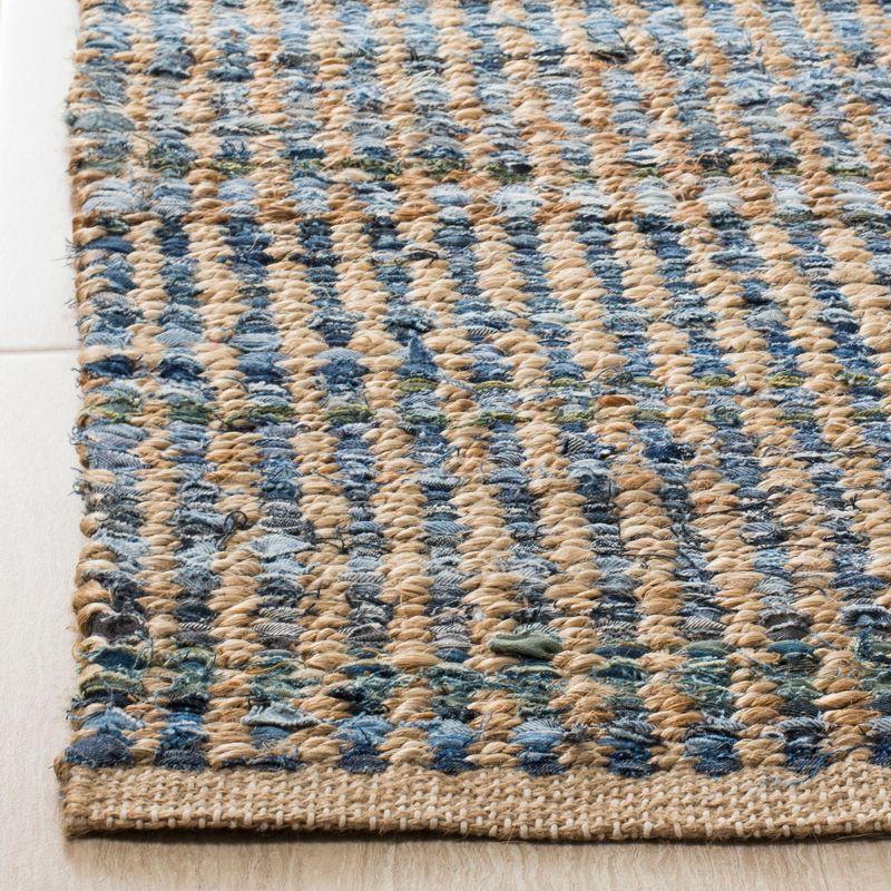 Cape Cod CAP352 Hand Woven Area Rug - Natural/Blue - 4'x4' - Safavieh.