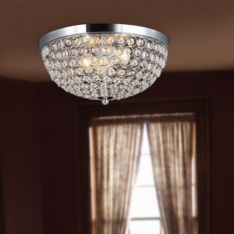 Elipse Crystal Chrome Dual Flush Mount Ceiling Light Set