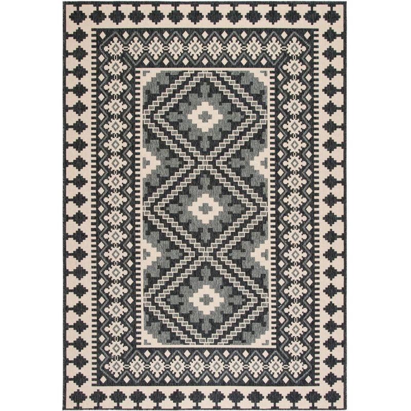 Veranda VER099 Power Loomed Indoor/Outdoor Area Rug - Ivory/Grey - 9'x12' - Safavieh