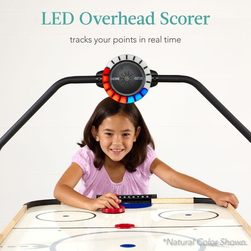 Best Choice Products 54in Air Hockey Game Table w/ LED Lights, Scoreboard, Powerful Motor - Gray