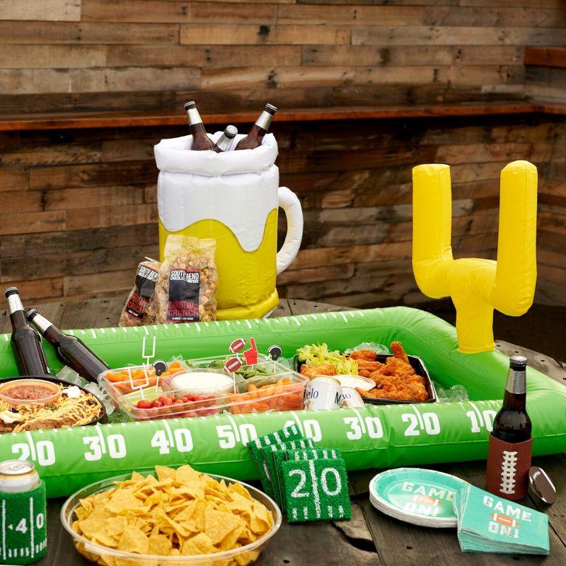 True Zoo Inflatable Football Field Cooler Bar, Party Drink Cooler, Novelty Inflatable Beer Cooler, Ice Bucket, 511" x 118", Set of 1