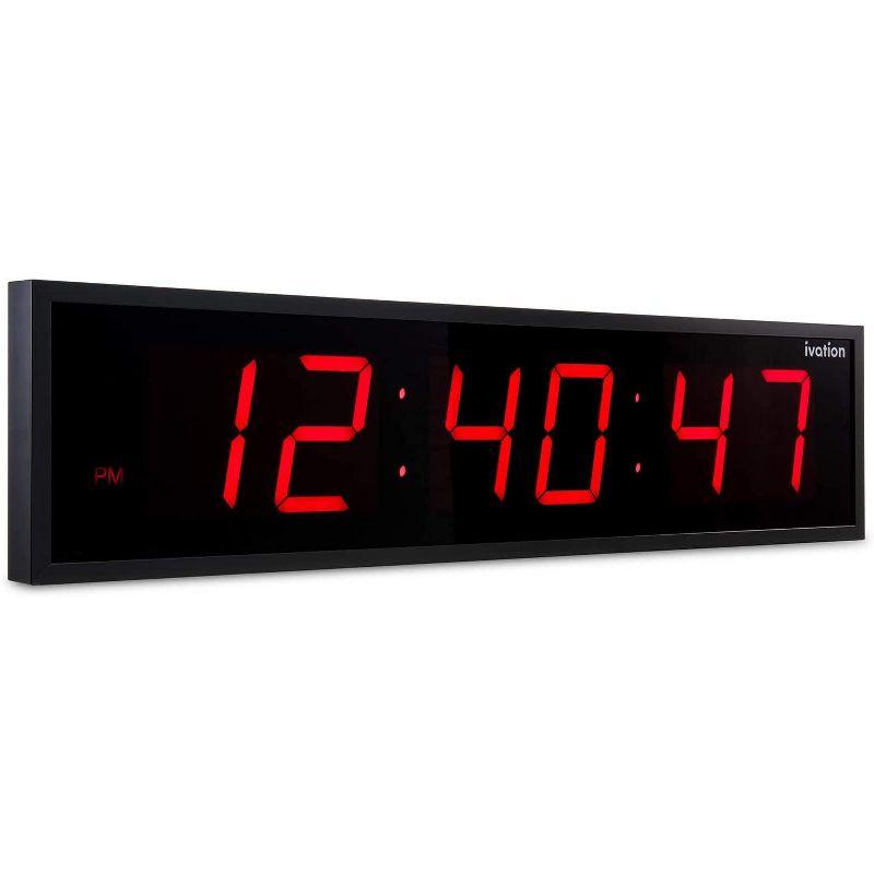 Ivation Oversized 36-Inch Red LED Digital Wall Clock