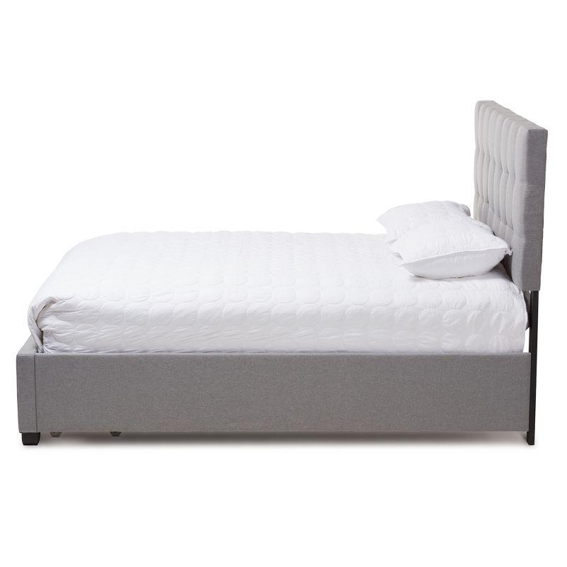 Queen Tibault Modern and Contemporary Fabric Upholstered Storage Bed Gray - Baxton Studio