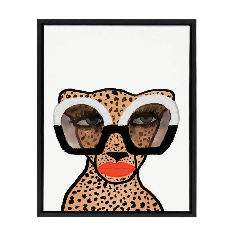 Sylvie Cheetah Fashionista Framed Canvas Wall Art, 18x24, Black