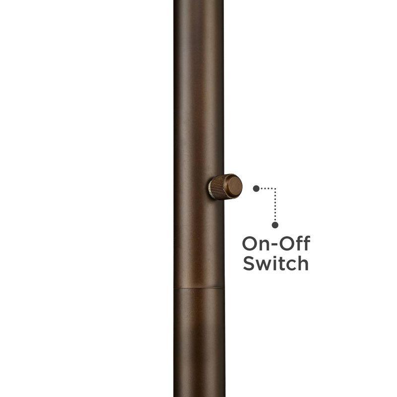 Franklin Iron Works Luz Industrial Torchiere Floor Lamp Standing 72 1/2" Tall Oil Rubbed Bronze Clear Glass for Living Room Bedroom Office House Home