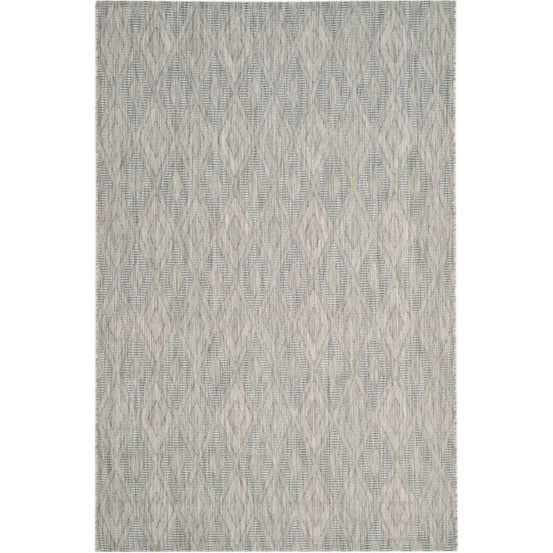 Courtyard CY8522 Power Loomed Indoor and Outdoor Area Rug - Grey/Grey - 4'x5'7" - Safavieh