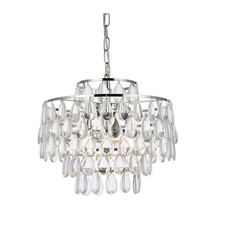 Elegant Lighting Mila 16 inch pendant in chrome