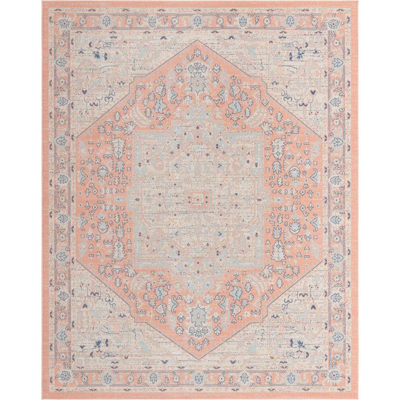 Unique Loom Whitney Collection Area Rug - Milano (10'  x 14' Rectangle Powder Pink/Blue)