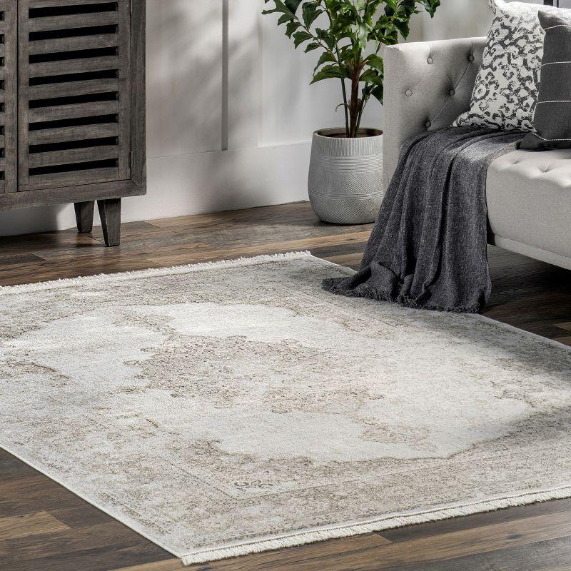 nuLOOM Cantrell Faded Transitional Fringe Area Rug