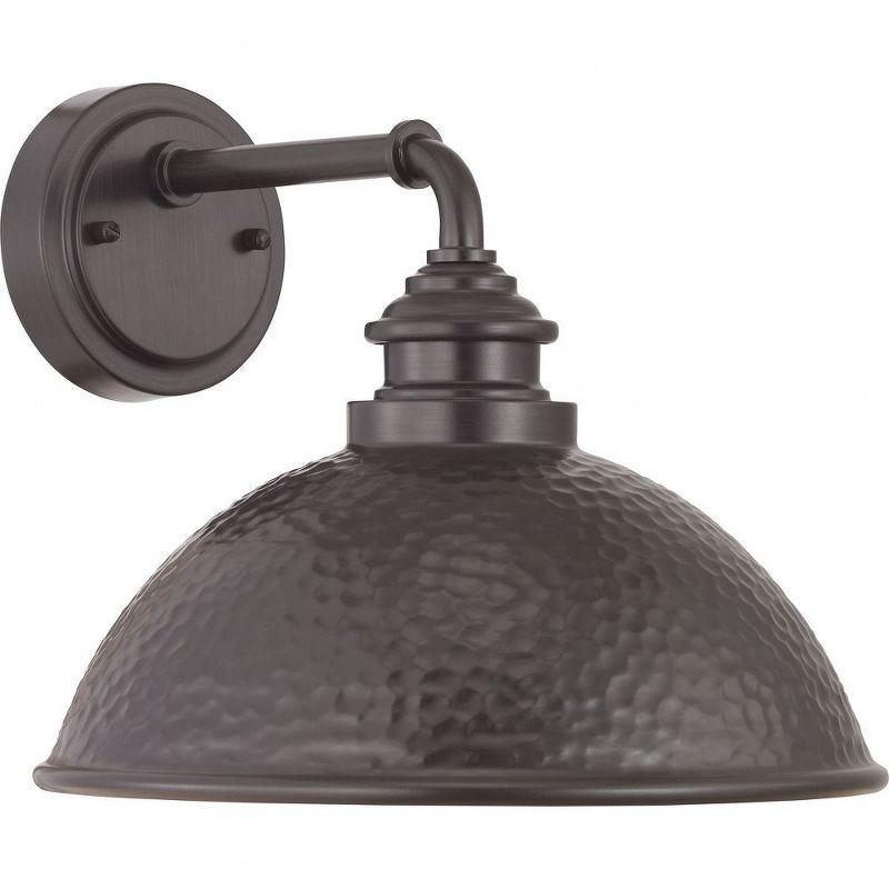 Progress Lighting Englewood 1-Light Medium Wall Lantern, Antique Bronze, Metallic Copper Shade, Wet Rated, Farmhouse Style