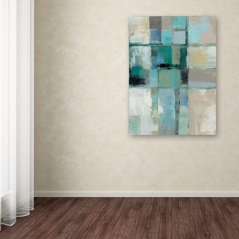 Island Hues Crop II Teal Abstract Canvas Wall Art