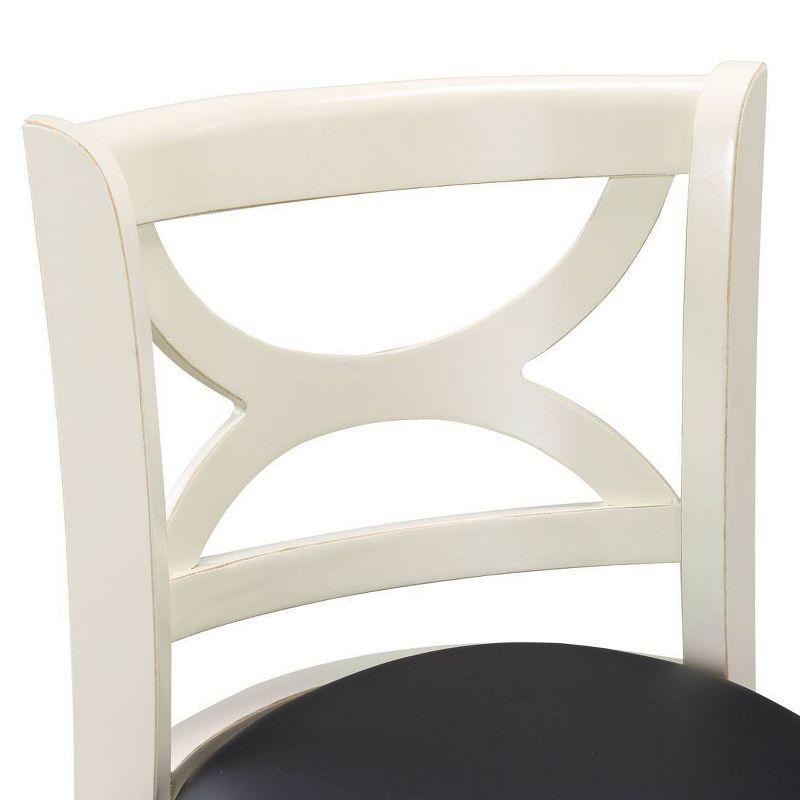 29" Florence Swivel Barstool Hardwood Buttermilk - Boraam: 360-Degree, High-Density Foam, No Assembly Required