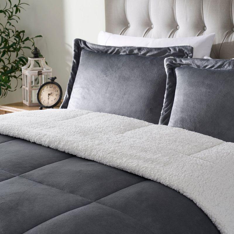 Ultra Plush Reversible Micro-Mink and Sherpa 3-Piece Comforter Set