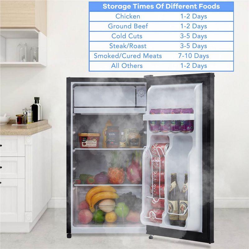 Portable Fridge 3.2 Cu.Ft, Fridge With Freezer Single Design, Ideal for Bedroom