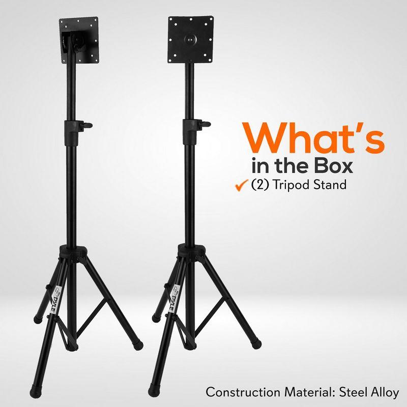 Pyle 32" Portable TV Stand - Height Adjustable Foldable Tripod