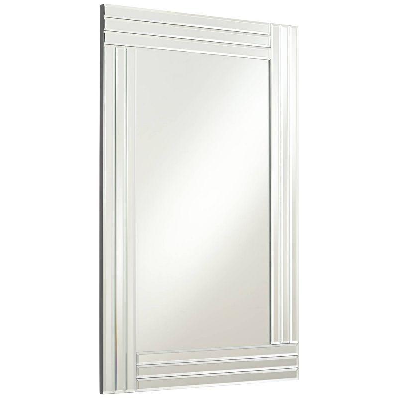 Possini Euro Design Sofija Rectangular Vanity Wall Mirror Modern Mirrored Glass Layered Frame 23 1/2" Wide for Bathroom Bedroom Living Room Entryway