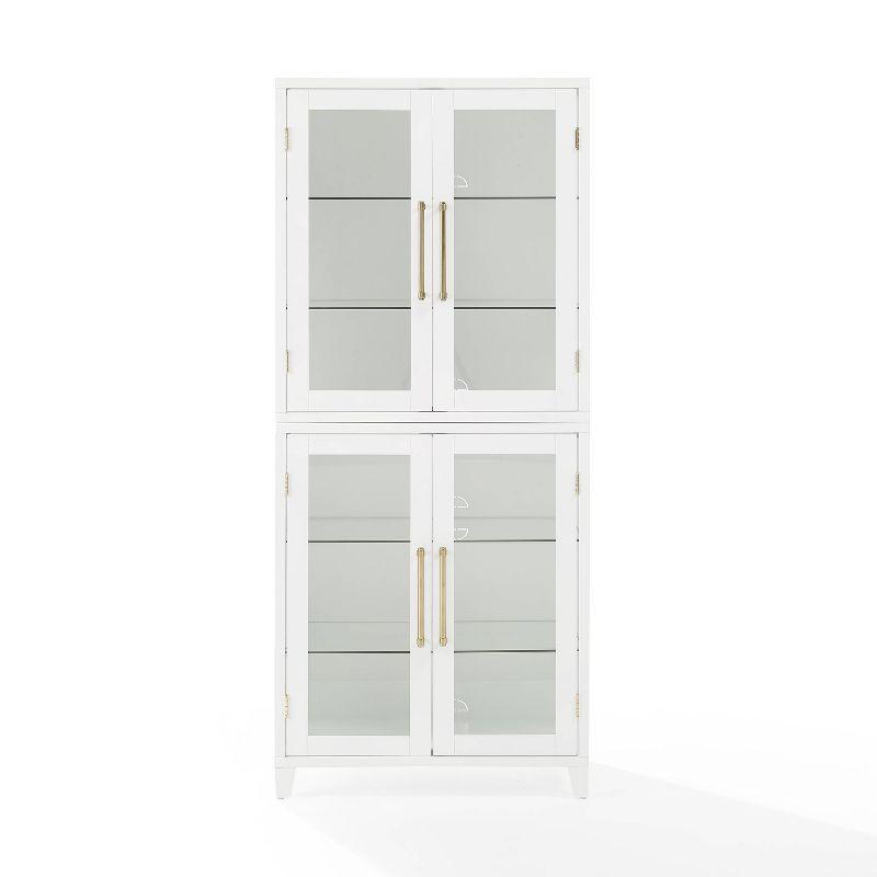 Crosley 70" Roarke Glass Door Kitchen Pantry Storage Cabinet White