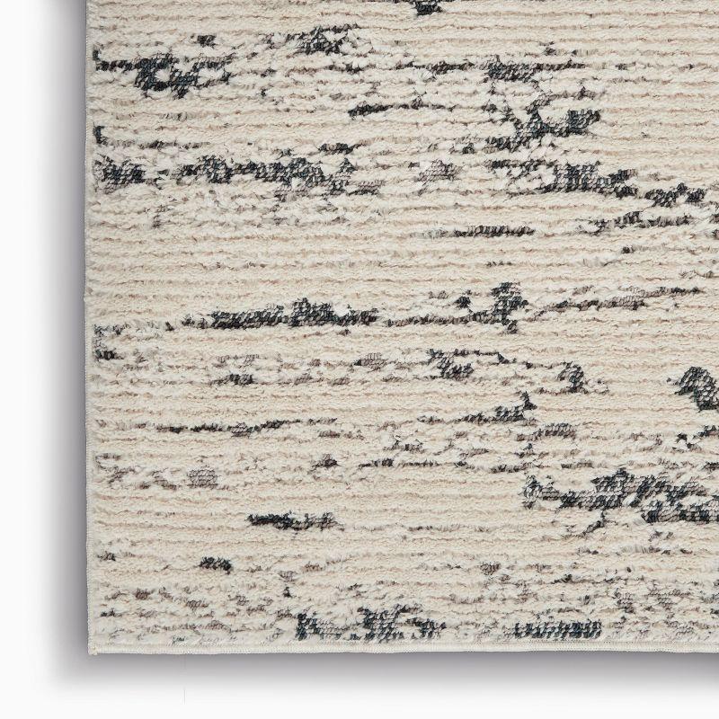 Nourison Textured Contemporary Plush Indoor Area Rug Ivory Blue 7'10" x 9'10"