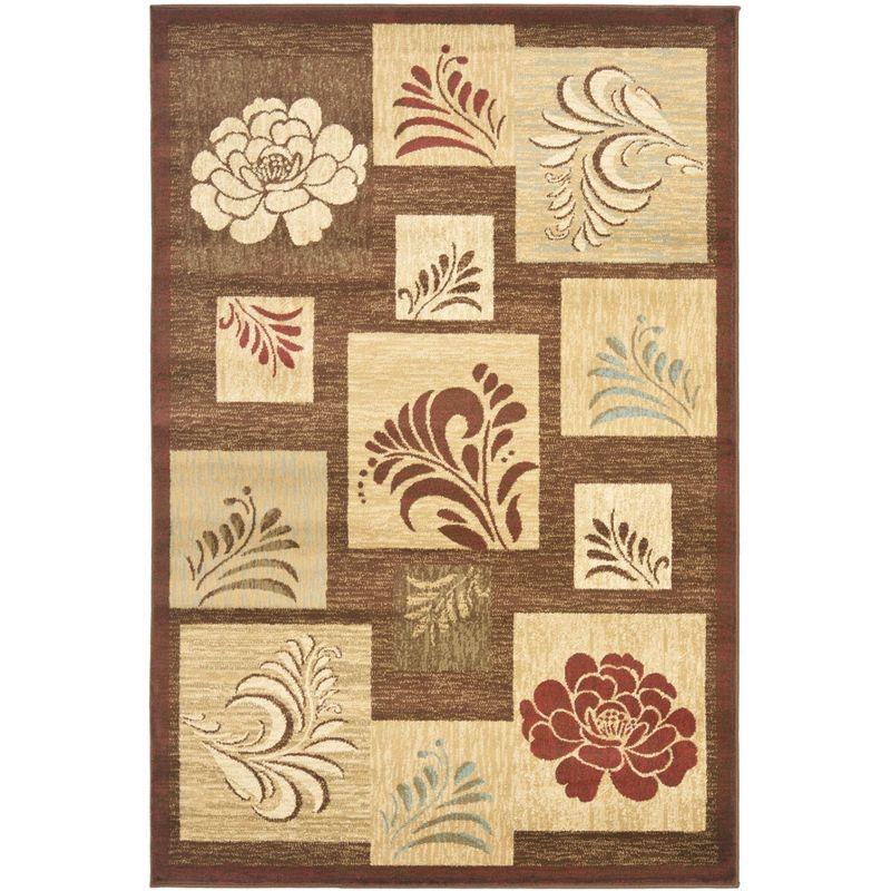 Lyndhurst LNH554 Power Loomed Area Rug - Brown/Multi - 4'x6' - Safavieh