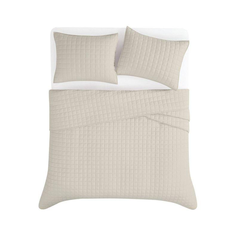 Brooklyn Loom 3pc Full/Queen Flax Linen Quilt Set Natural