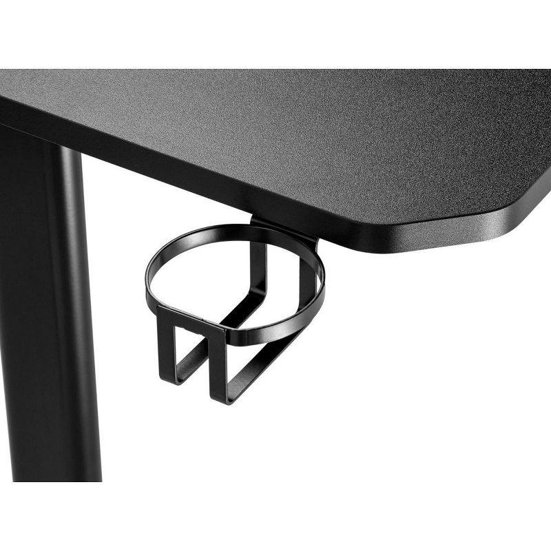 Monoprice Home Office Steel Frame Computer Desk with Solid-Core 4-foot Desktop and Accessory Attachments, Black - Workstream Collection
