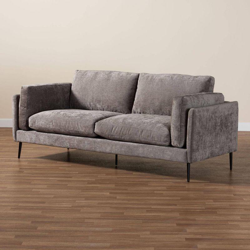 Holton 83'' Gray Fabric Sofa with Eucalyptus Wood Frame