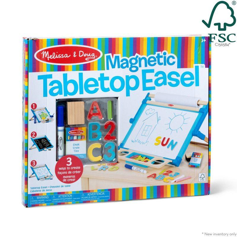 Double-Sided Magnetic Freestanding Tabletop Art Easel with Accessories