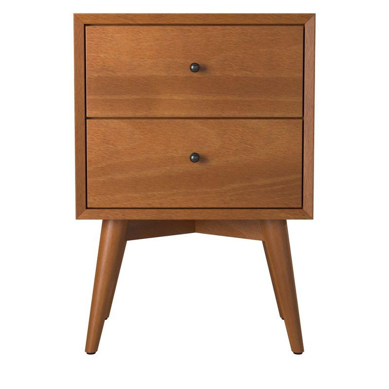 Flynn Acorn Brown Mahogany 2-Drawer Nightstand, 18"W x 15"D x 26"H