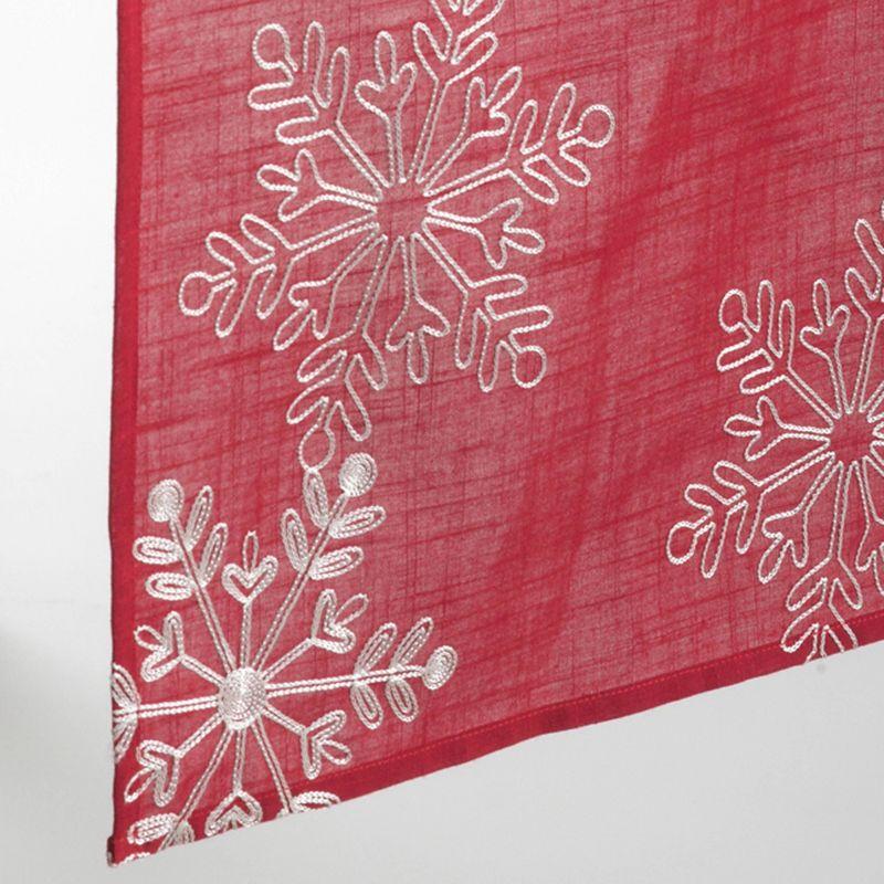 16"x54"  Snowflake Design Runner Red - Saro Lifestyle