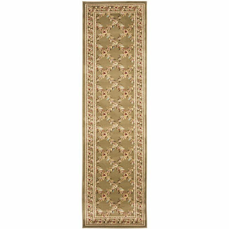 Lyndhurst LNH557 Power Loomed Runner Rug - Green/Green - 2'3"x12' - Safavieh