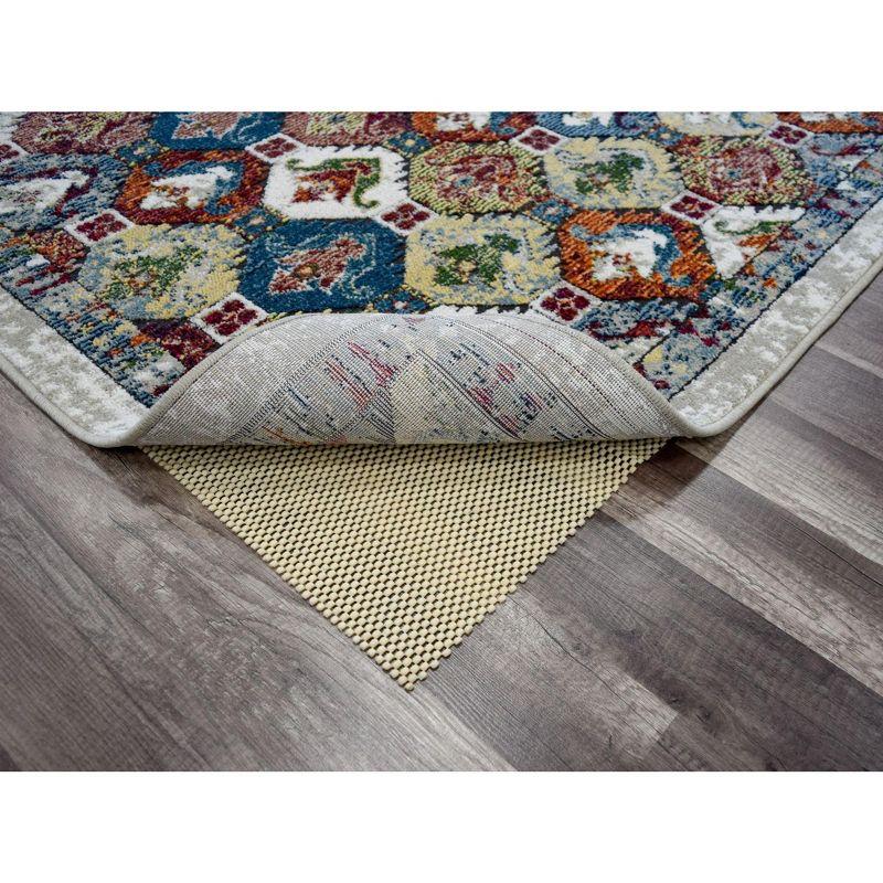 Ivory and Multicolor Synthetic Reversible 6' x 9' Area Rug