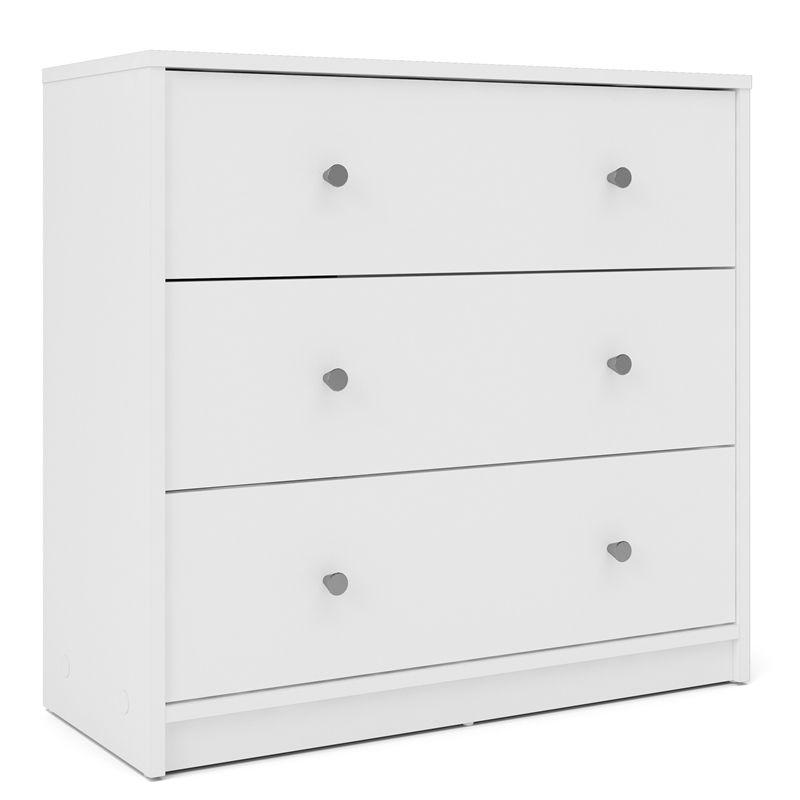 Wood Portland 3 Drawer Chest in White-Tvilum