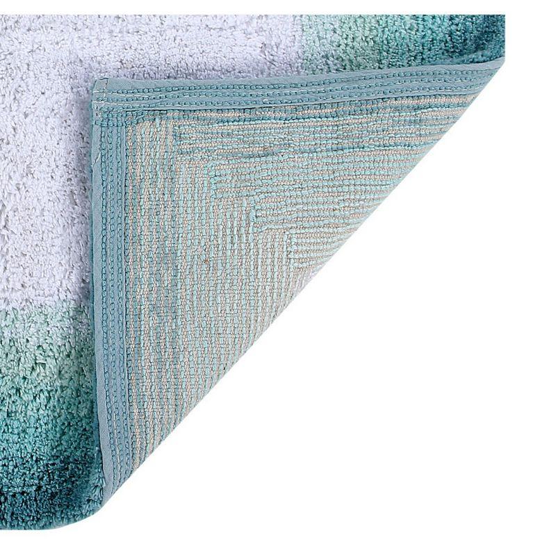 21"x34" Torrent Collection 100% Cotton Bath Rug Turquoise - Better Trends: Machine Washable, Tufted, Spray Latex Backing