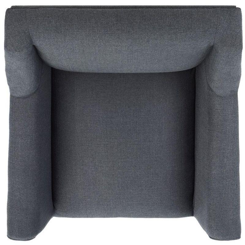 Videl Dark Grey Upholstered Accent Chair with Rolled Arms