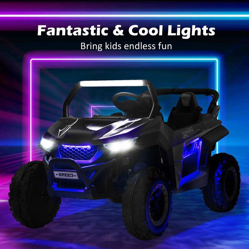 Costway 12V 2-Seater Kids Ride On UTV RC Electric Vehicle Suspension w/ Lights & Music