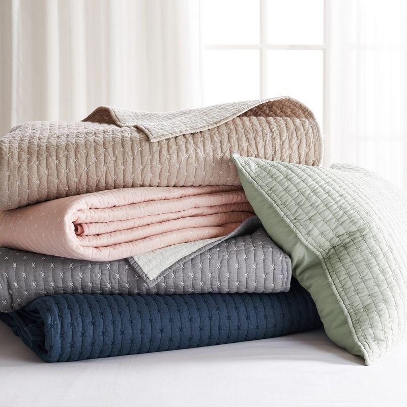 Cross Stitch Blush Twin Quilt Set - Levtex Home