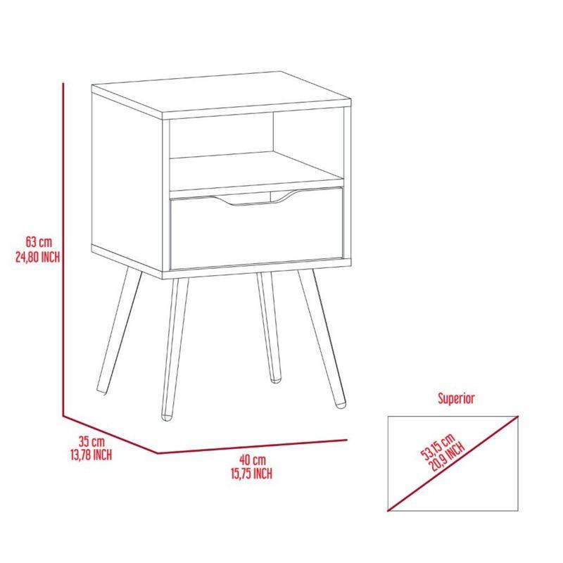 TIRAMISUBEST Nightstand with Handle-Free Drawer, Slim Profile for Tight Spaces