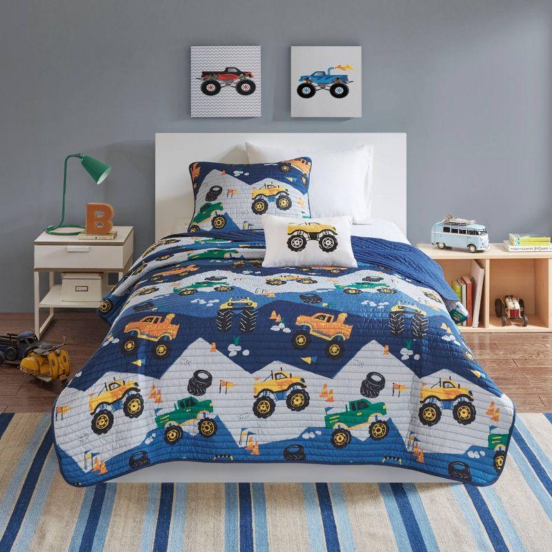 Nash Monster Truck Microfiber Reversible Quilt Set