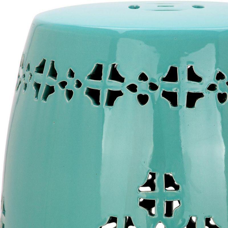 Quatrefoil Ceramic Garden Stool  - Safavieh