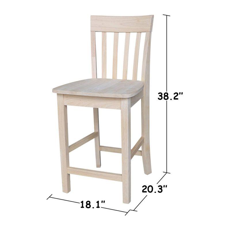 Brown Solid Wood 24" Slatback Stool